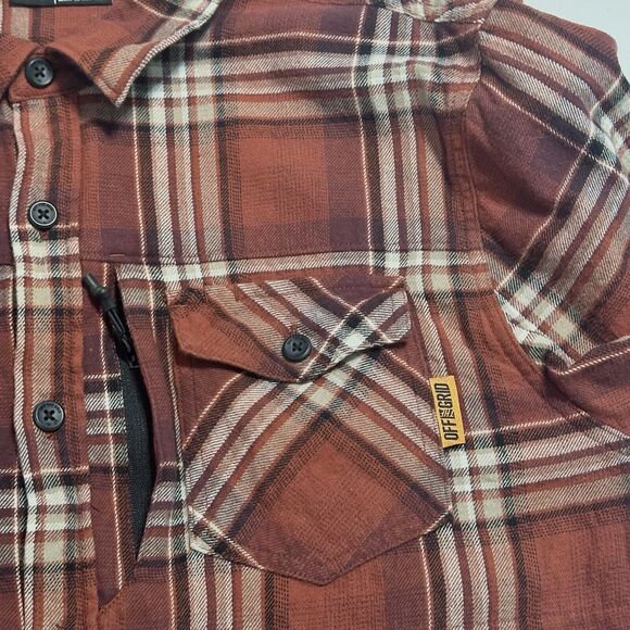 Off The Grid Shirt Mens Size XL Plaid Long Sleeve Button Down Destroyer Flannel - Picture 4 of 9